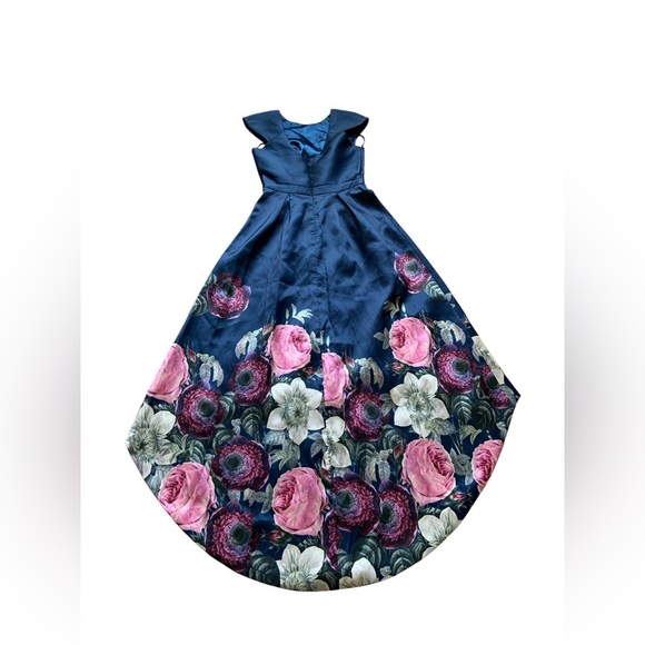 Chi Chi London Navy Floral High Low Dress - Small - Picture 14 of 15